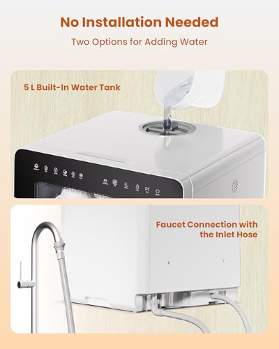 Countertop Dishwasher with Water Softener & Enhanced Energy Efficiency