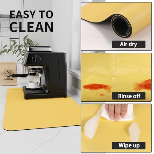 Coffee Mat Absorbent Hide Stain Rubber Backed Dish Drying Mat for Kitchen Counter