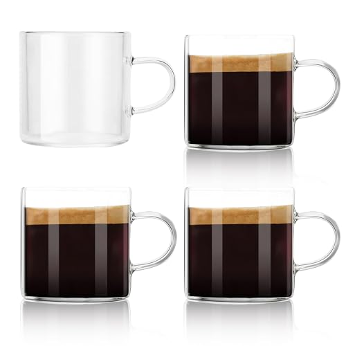 4 Pack 4oz Espresso Cups Espresso Shot Glasses with Handle (4 Count)
