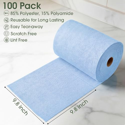 Microfiber Cleaning Cloth Roll (100 Count)