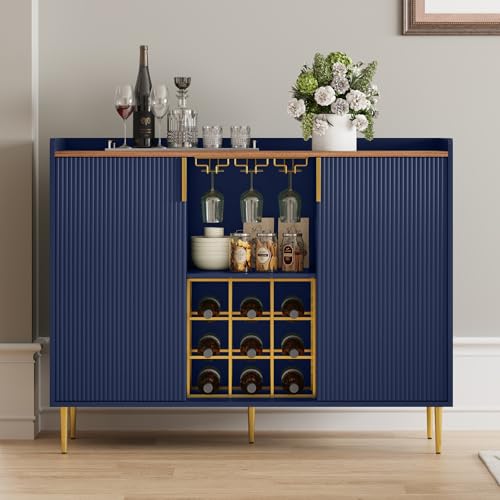 48" Wine Bar Cabinet with Fluted Texture