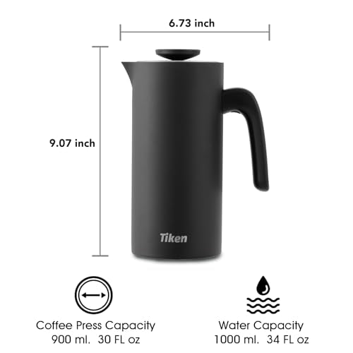 French Press Coffee Maker Stainless Steel Double