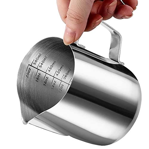 Stainless Steel Milk Frothing Pitcher Cappuccino Pitcher Pouring Jug Espresso Cup Creamer Cup for Latte Art