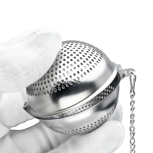 2 Pack Food Grade 304 Stainless Steel Mesh Tea Ball 2.1 Inch Tea Infuser Strainer Filter Diffuser for Loose Tea (2 Count)