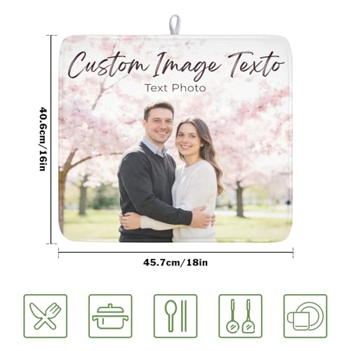Custom Personalized Dish Drying Mat for Kitchen Counter