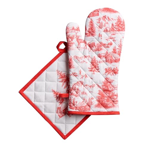 100% Cotton Oven Mitt & Pot Holder Set (2 Count)