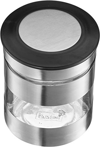 Airtight Glass Canister Set of 4 with Stainless Steel Sleeve for Kitchen Counter (4 Count)