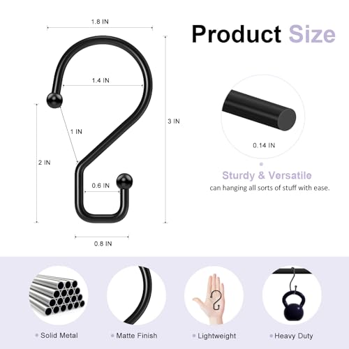 S Hooks 3 Inch Small Metal S Hanging Hooks (12 Count)