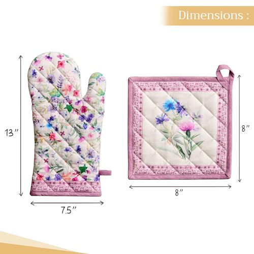 100% Cotton Oven Mitt & Pot Holder Set (2 Count)