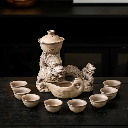 Ceramic Teapot with Infuser Semi Automatic Tea Set Magic Teapot with 8 cups Gradient Color