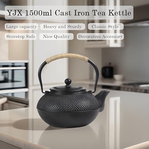 50.7oz Large Cast Iron Teapot for Stove