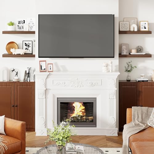 24 Inch Floating Shelves for Wall Walnut Shelves Set of 2 (2 Count)