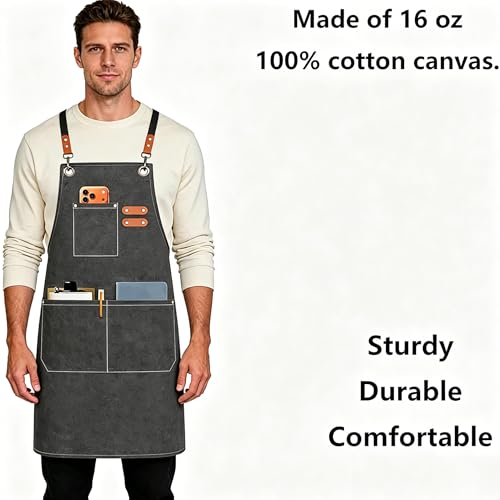 Chef Aprons for Men Women with Oversized Pockets