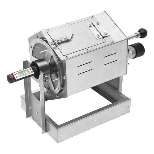 0.66 2.65lb Automatic Coffee Roaster Coffee Bean Roasting Machine Commercial Coffee Gas Roaster with Thermometer & Speed Controller Drum Type Gas Burner Require