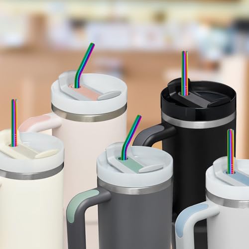 for Stanley Quencher 40oz Tumbler 6x Metal Stainless Steel Straws