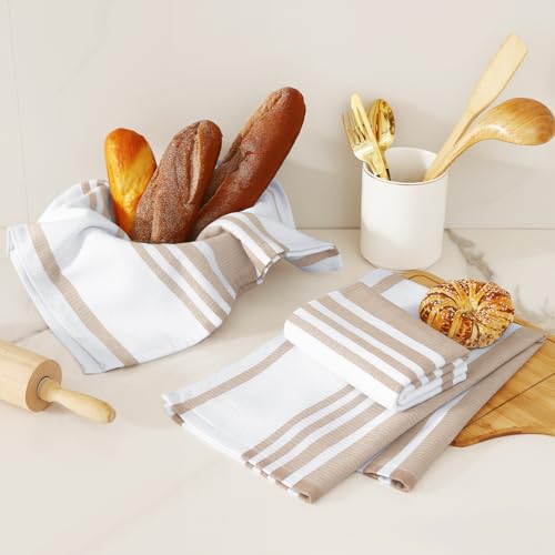 Premium Cotton Stripe Kitchen Towels 3 Pack (3 Count)