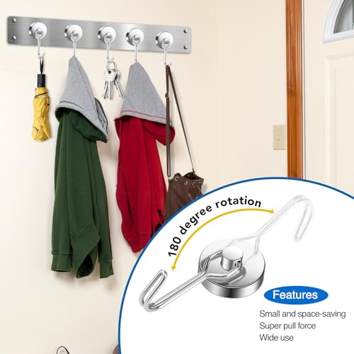 Magnetic Hooks Magnet Hook for Cruise Cabins Fridge 80LBS 6Pack (6 Count)