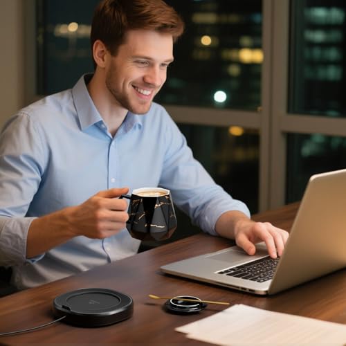 Coffee Mug Warmer Set Smart Heated Electric Tea Coffee Cup Warmer for Desk