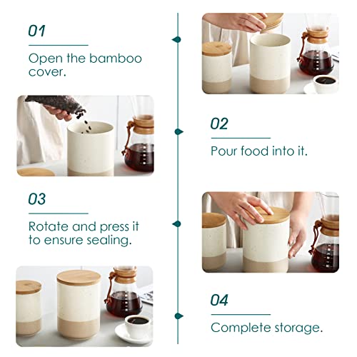 Sabine Large Ceramic Canister with Airtight Wood Lid