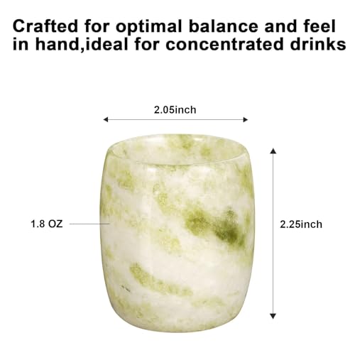 Natural Jade Shot Glasses Set of 2 (2 Count)
