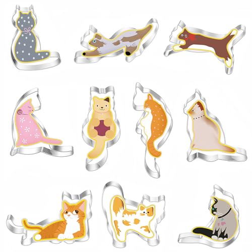 Cat Shaped Cookie Cutters Set (10 Count)