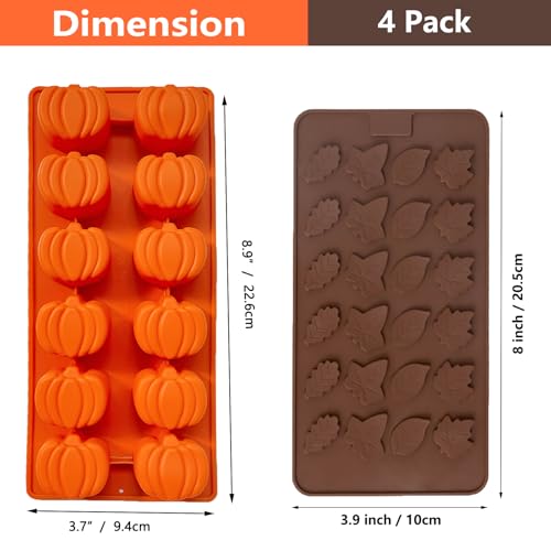 4PCS Mini Fall Molds Chocolate Thanksgiving Chocolate Mold (4 Count)