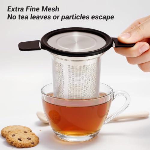 Fine Mesh Stainless Steel Reusable Tea Infuser with Double Handles