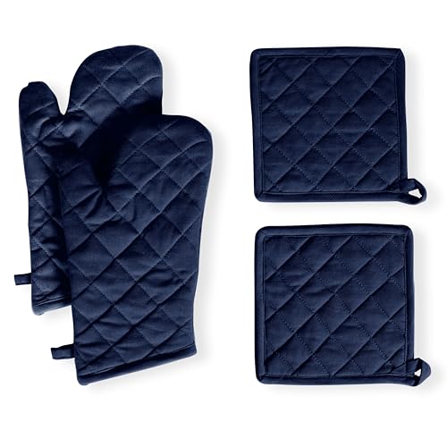 4 Piece Set 2 Oven Mitts & 2 Potholders (4 Count)