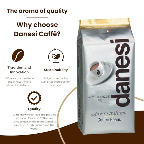 Danesi Caffe Gold Italian Whole Bean Espresso Coffee (35.2 Ounce)