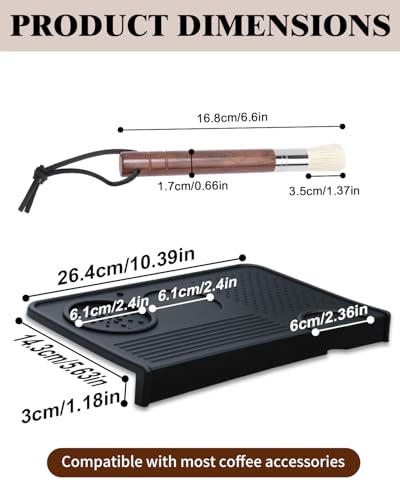 1+1 PACK Coffee Espresso Matt for Counter with Bristle Brush