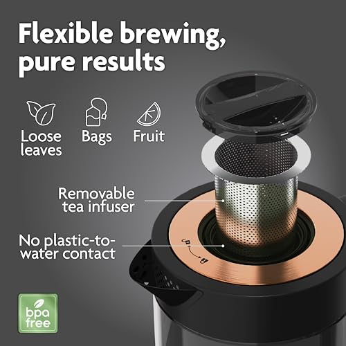 Viante Alba Electric Tea Kettle With Infuser