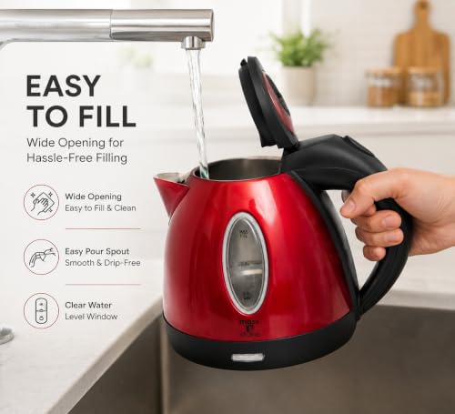 Red Stainless Steel Electric Kettle