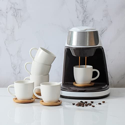 3 Ounce Espresso Cups and Saucers Set of 6 (6 Count)