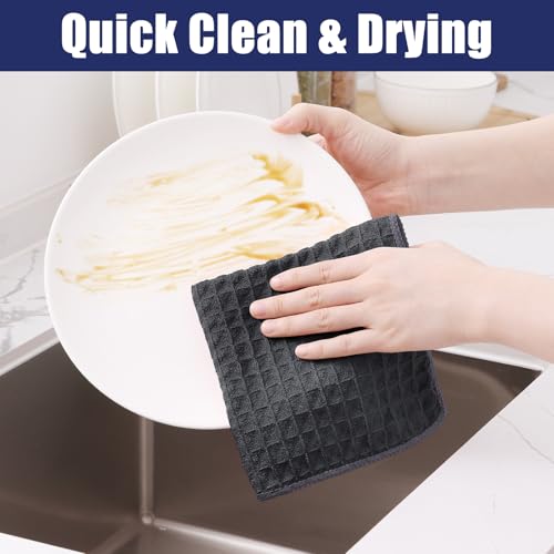 Microfiber Waffle Weave Kitchen Towels (8 Count)