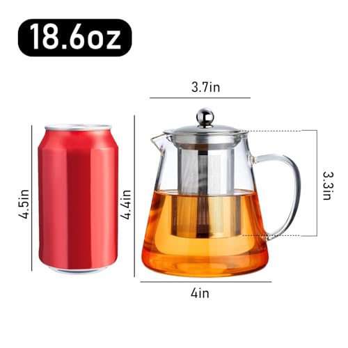 Glass Teapot Stovetop 18.6 OZ