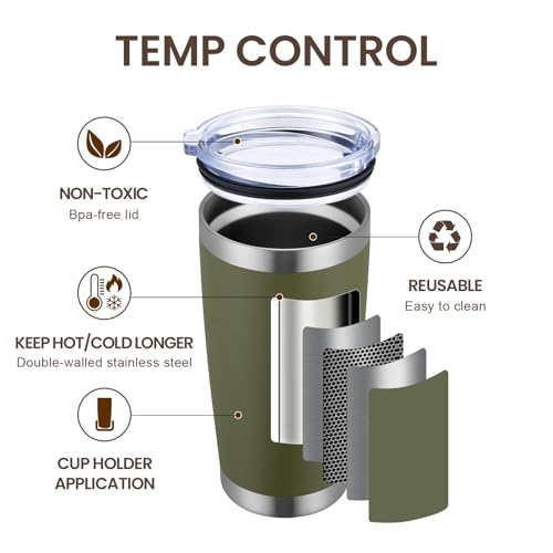 20oz Tumbler 12 Pack Double Wall Vacuum Insulated Travel Mug Bulk (12 Count)