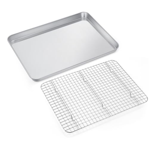 19.6 Inch Baking Sheet Pan with Wire Rack for Cookie