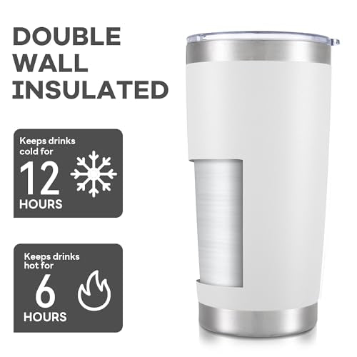 20 oz Tumbler with Lid Stainless Steel Insulated Tumblers Bulk Cups Mug (4 Count)