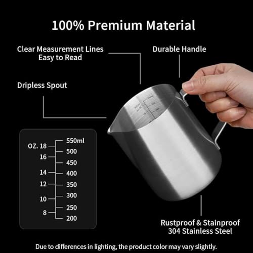 20oz Milk Frothing Pitcher Stainless Steel Espresso Steaming Jug