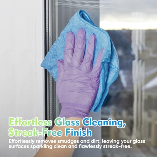 Blue Microfiber Cleaning Cloth 20 Pack 11.5 x 11.5 inch Microfiber Towels for Cars Ultra Absorbent Car Washing Cloth Lint Free Streak Free Cleaning Rags for Car (20 Count)