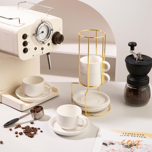 Sweejar Porcelain Espresso Cups with Saucers