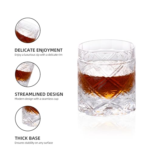 Crystal Whiskey Glasses Set of 2 Old Fashioned Glasses Hand Blown (2 Count)