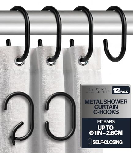 12 Metal Shower Curtain Hooks (12 Count)