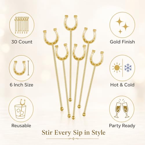 Horseshoe Drink Stirrers 6 Inch Plastic