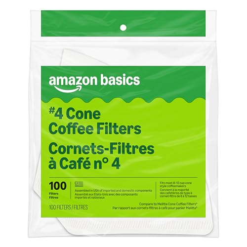 Number 4 Cone Coffee Filters for 8 (100 Count)