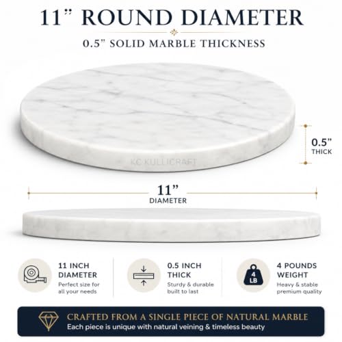 11 Inch Round Marble Cheese Cutting Board