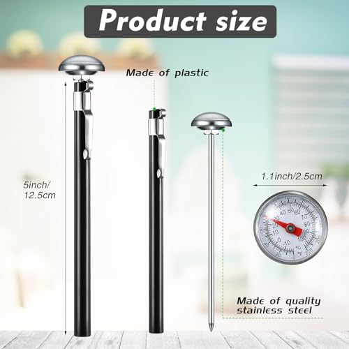 24 Pcs Stainless Steel Kitchen Dial Thermometer 5" (24 Count)
