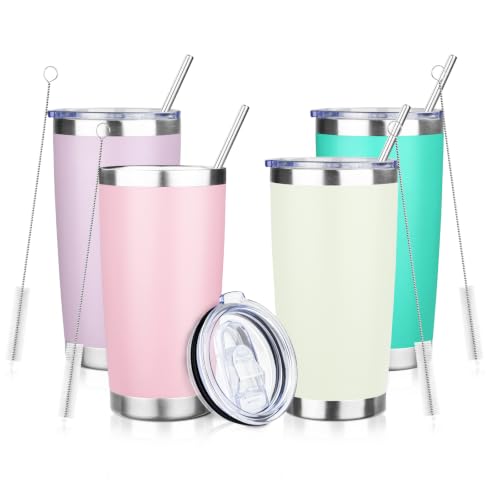 DIW 20oz Insulated Tumbler Bulk Travel Coffee Mug with Lid (4 Count)