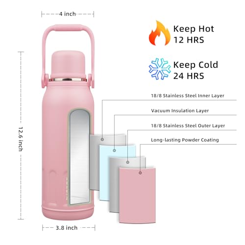 Stainless Steel Insulated Bottle with Handle & Strap