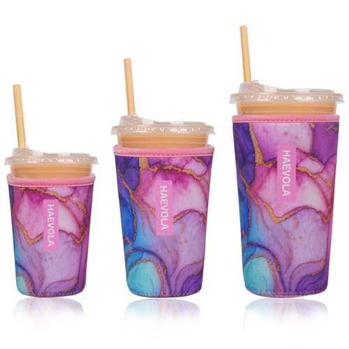 Reusable Insulated Neoprene Iced Coffee Cup Sleeve (3 Count)